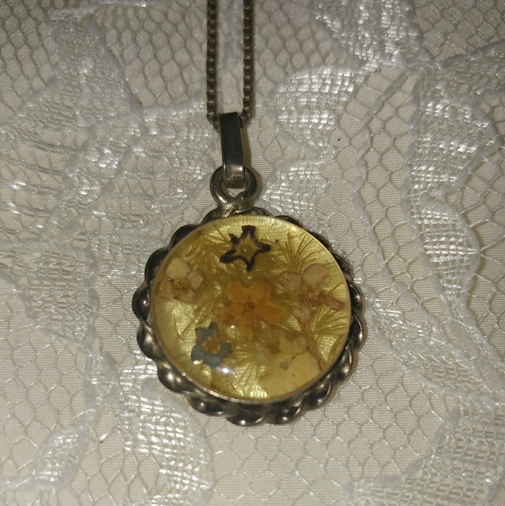 Pressed Flower Necklace
